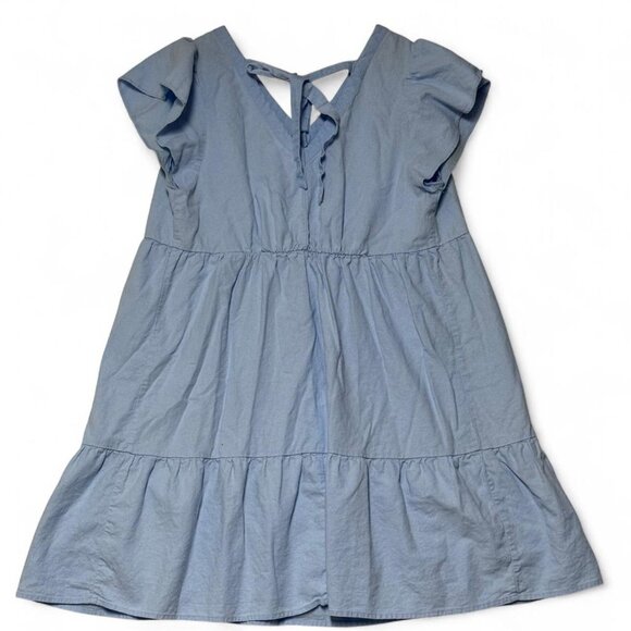 Isabel Maternity Women Dress XL Mini Short Sleeve Blue Linen Ingrid & Isabel - Picture 8 of 8